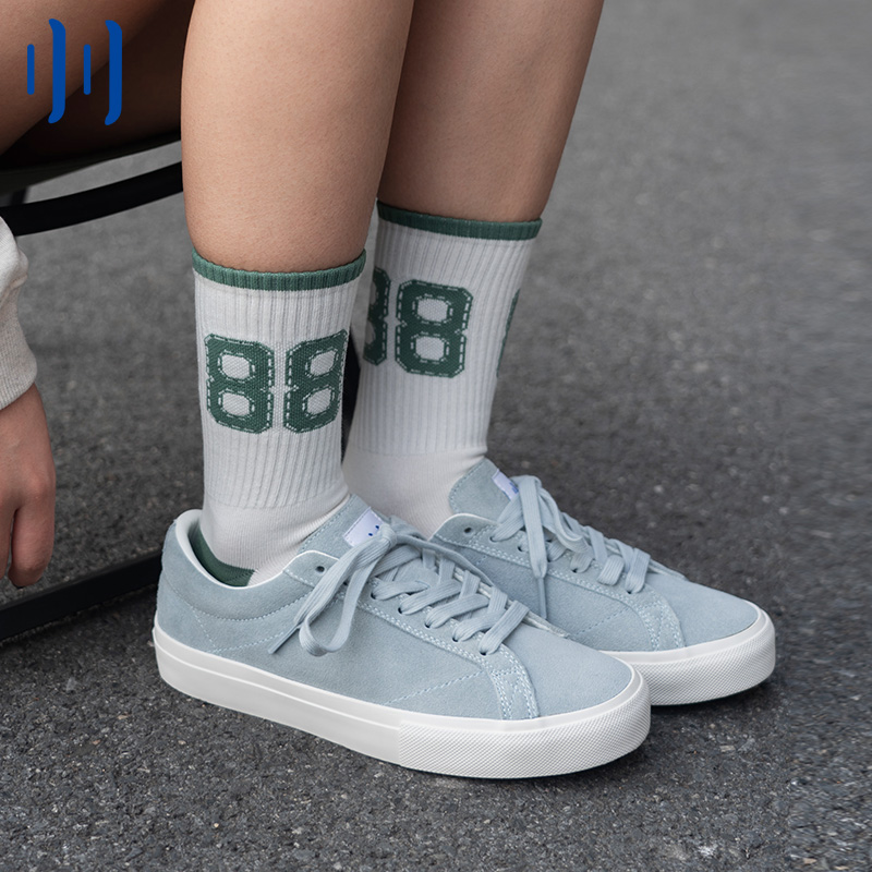 顽刻Ollieskate冰蓝翻毛皮低帮男女休闲防滑耐磨运动系带05滑板鞋