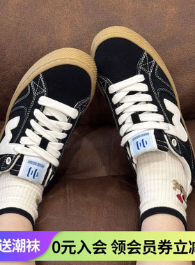 顽刻ollieskate轻质黑色生胶秋季校园风W系列低帮男女国潮滑板鞋