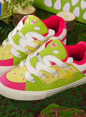 顽刻ollieskate面包鞋小鳄鱼配色BAKE复古休闲男女国潮滑板鞋