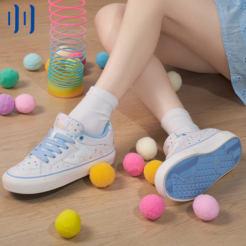 顽刻ollieskate彩虹星星配色夏季校园风W复古学生男女国潮滑板鞋