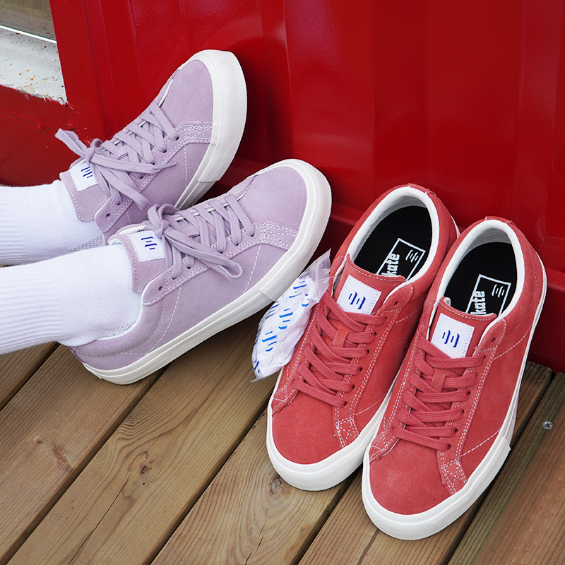 顽刻休闲帆布翻毛皮低帮滑板鞋