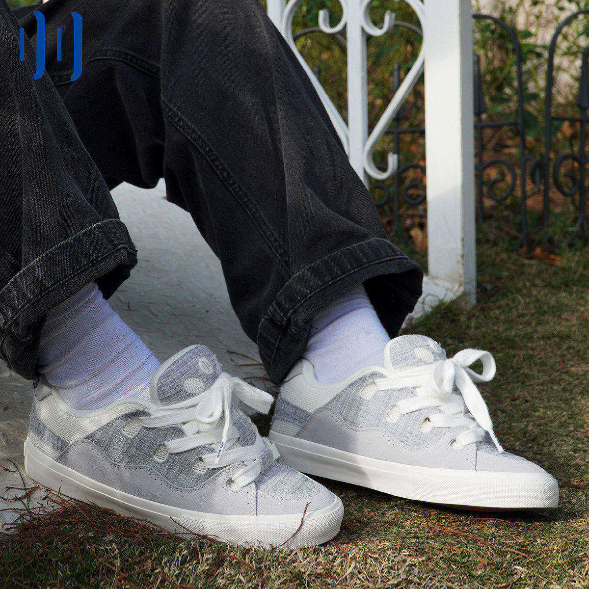 顽刻ollieskate面包鞋灰色小香风翻毛皮帆布拼接BAKE男女滑板鞋,流行男鞋,休闲板鞋,淘宝优惠券,粉丝福利购,淘宝优惠卷