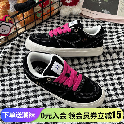 顽刻ollieskate bright面包鞋黑色明暗线翻毛皮男女国潮滑板鞋