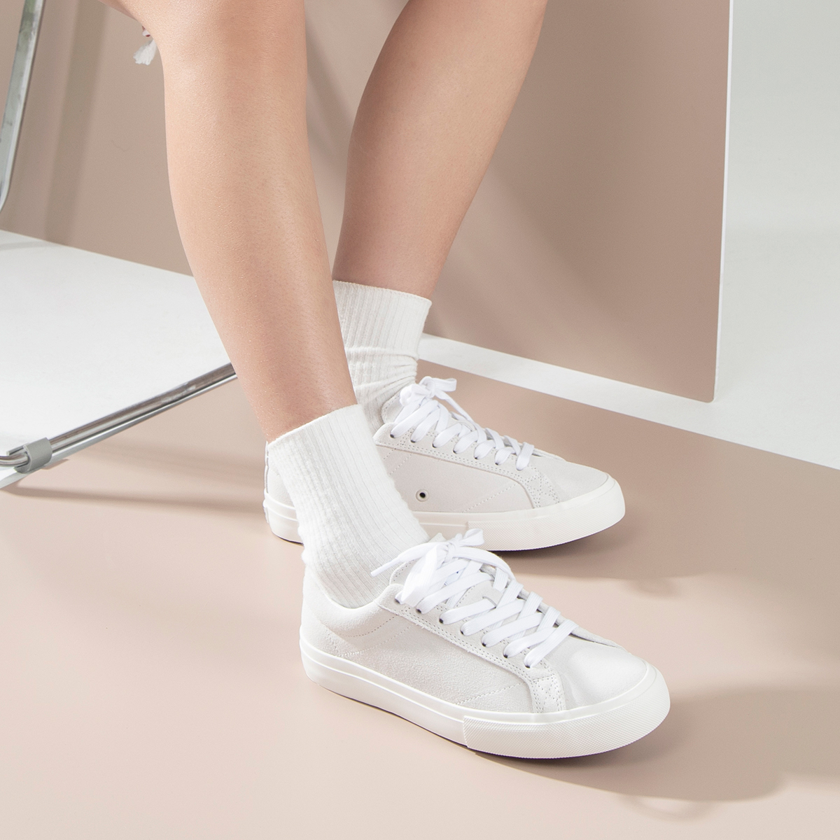 顽刻官方滑板鞋纯白简约