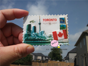 旅背冰箱贴 加拿大当地购买 多伦多 TORONTO CN塔 天际线 国旗