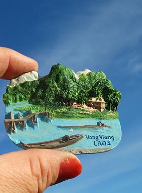 老挝当地购买冰箱贴 PHA THAT LUANG VANG VIENG 两款 LAOS