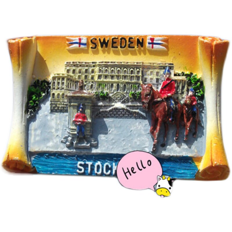 LOCAL FRIDGE MAGNETS IN SWEDEN CAPITAL STOCKHOLM BOOK-STYLE