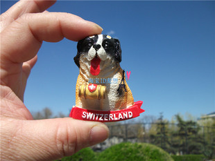 瑞士当地购买冰箱贴  圣伯纳犬 国宝狗 国旗与国名 SWITZERLAND