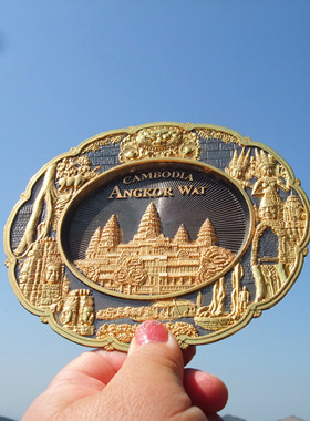 柬埔寨当地购买纪念品 吴哥窟 摆盘  多款 金属 CAMBODIA