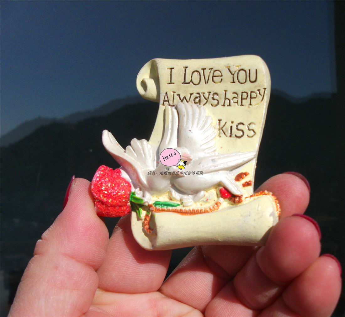 BUY REFRIGERATOR MAGNETS IN THE UNITED STATES BEAUTIFUL PIGEON COUPLES WARM STICKERS FULL OF LOVE 6 PIECES
