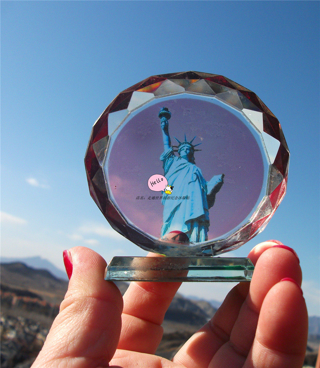 美国当地购买旅游纪念品 美国的象征自由女神 水晶摆件 精美