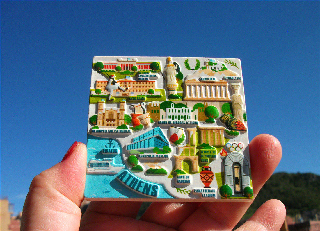 GREECE LOCAL BUY FRIDGE MAGNET GREECE BEAUTIFUL GATE GREECE OLIVE BRANCH A VARIETY OF SANTORINI