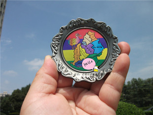 旅游纪念冰箱贴 毛里求斯 印度洋明珠 地图与国鸟渡渡鸟 金属贴