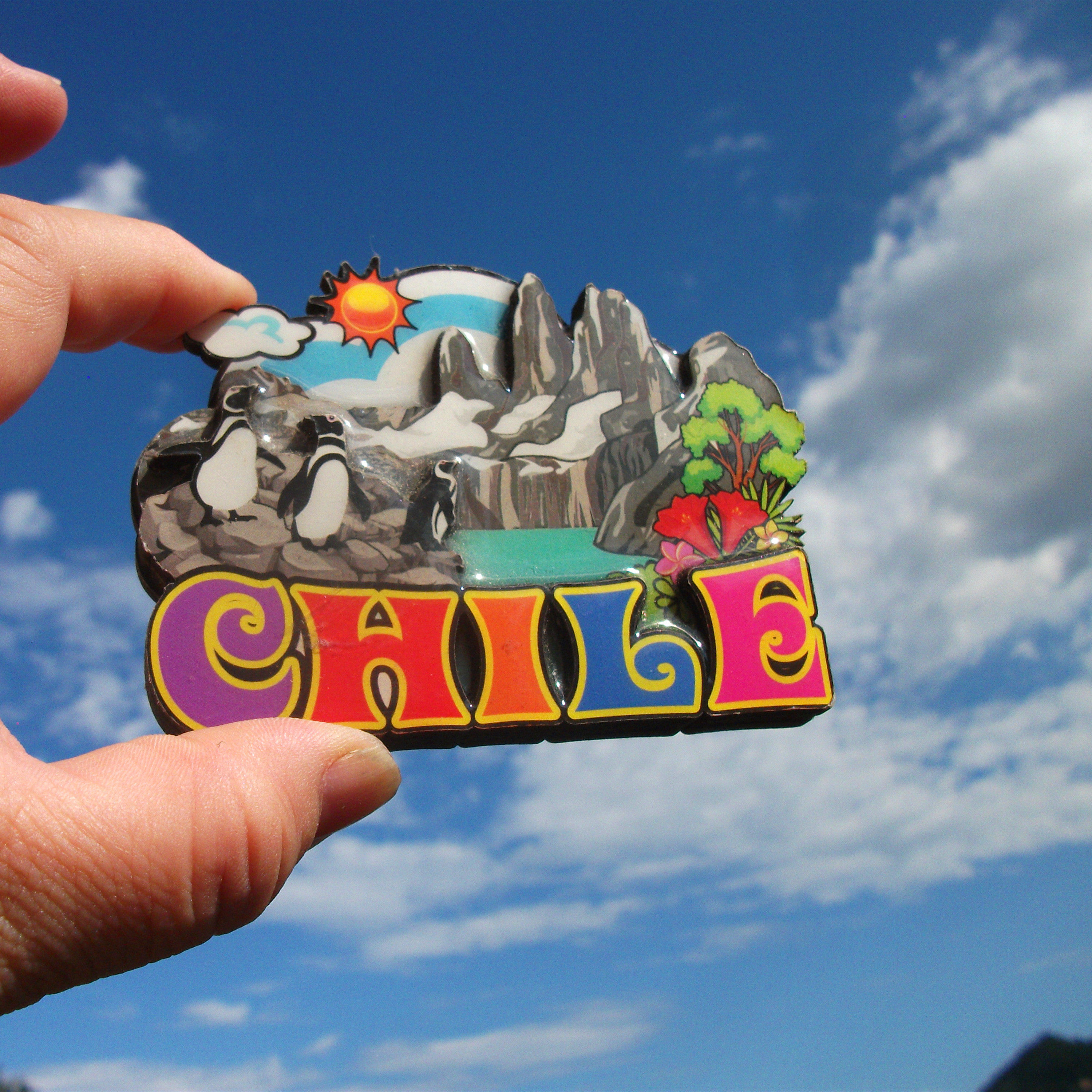 WORLD TRAVEL COMMEMORATIVE FRIDGE MAGNET CHILE CHILE PENGUIN VIEWS SOUVENIRS GIFTS WOODEN