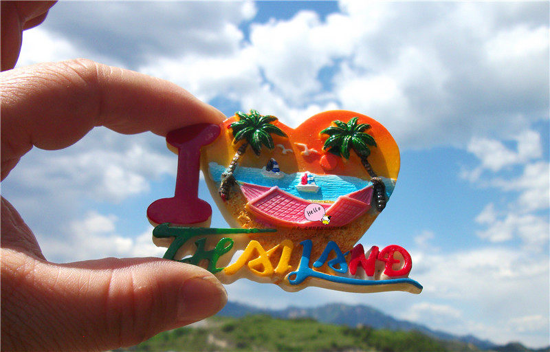 THAILAND LOCAL BUY FRIDGE MAGNET THAILAND BEACH HAMMOCK SAIL SEASIDE VIEW LEISURE TIME