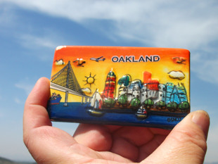 美国当地冰箱贴 陶瓷贴 卡通 手绘 OAKLAND SACRAMENTO
