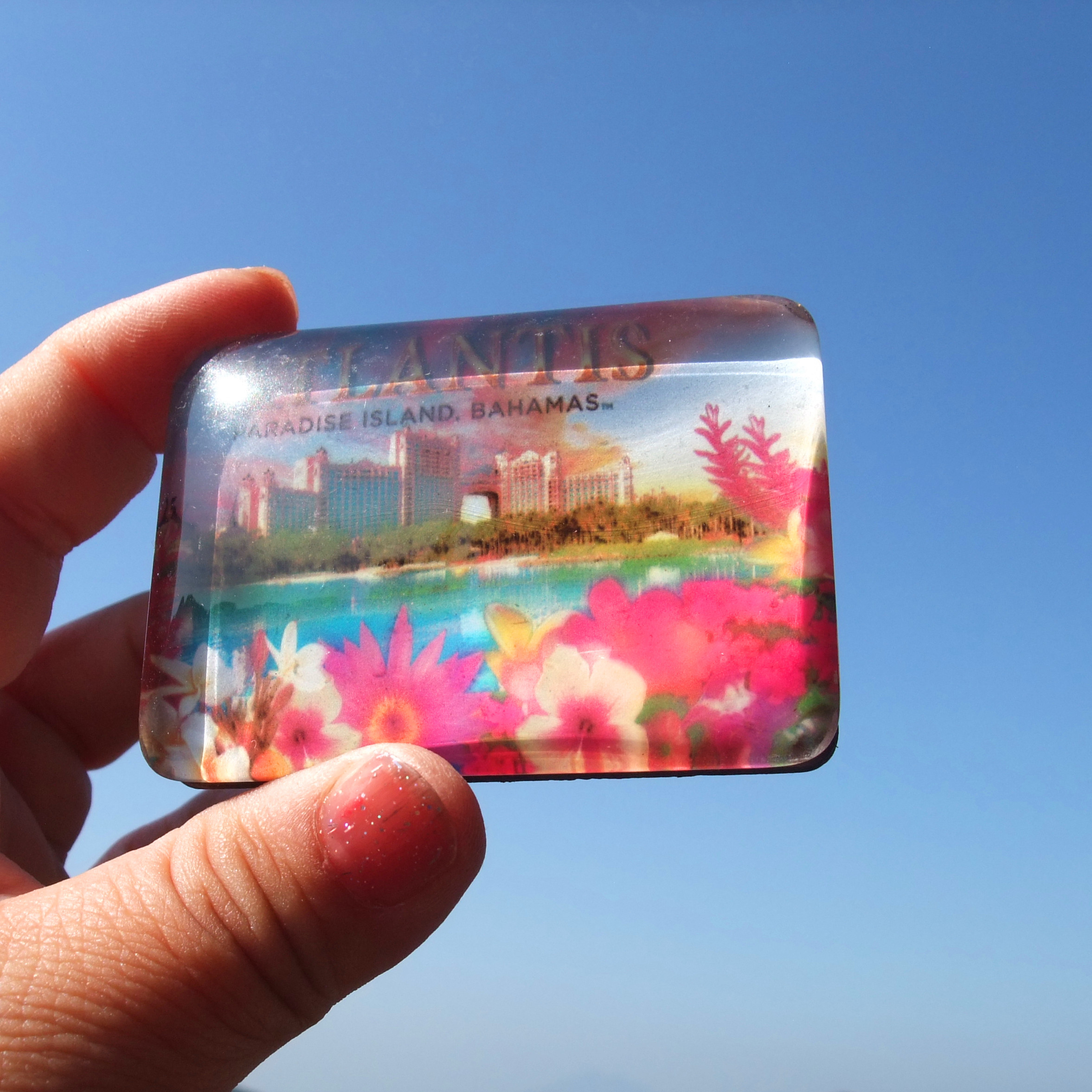 巴哈马当地购买冰箱贴 天堂岛 亚特兰蒂斯酒店 玻璃材质冰箱贴