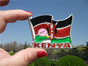 KENYA 肯尼亚当地购买冰箱贴 仅一个 肯尼亚国旗 手信礼物 旅背