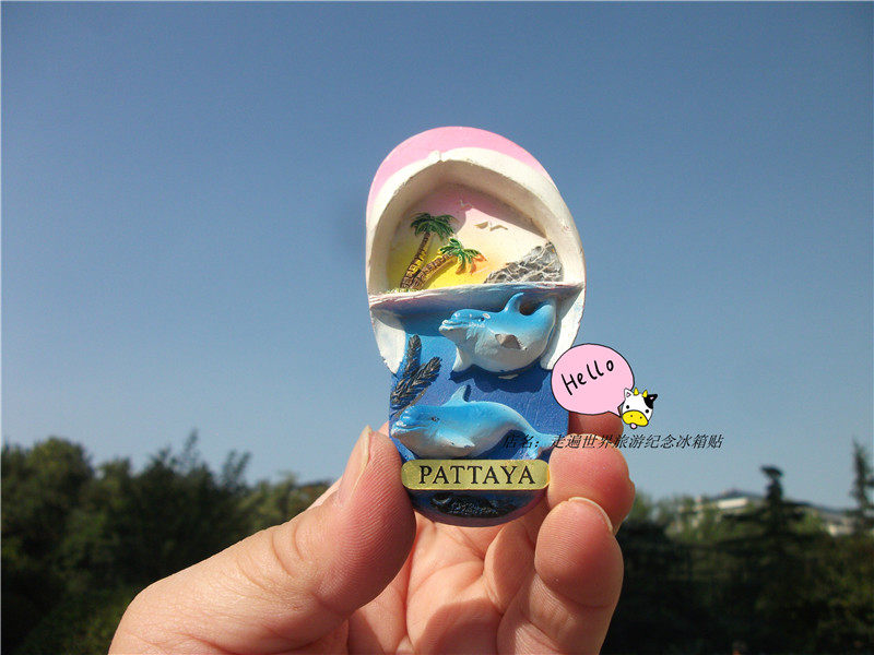 THAILAND LOCAL BUY FRIDGE MAGNET THAILAND PATTAYA PATTAYA SLIPPER SHAPE TWO