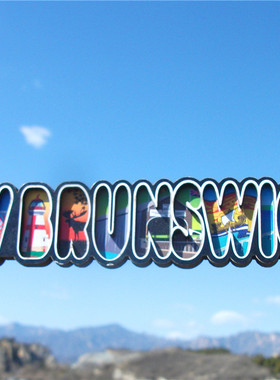 加拿大当地购买冰箱贴 新不伦瑞克 New Brunswick 木质双层