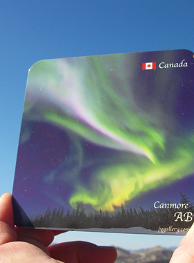 加拿大当地购买冰箱贴 CANADA CANMORE AB省 极光