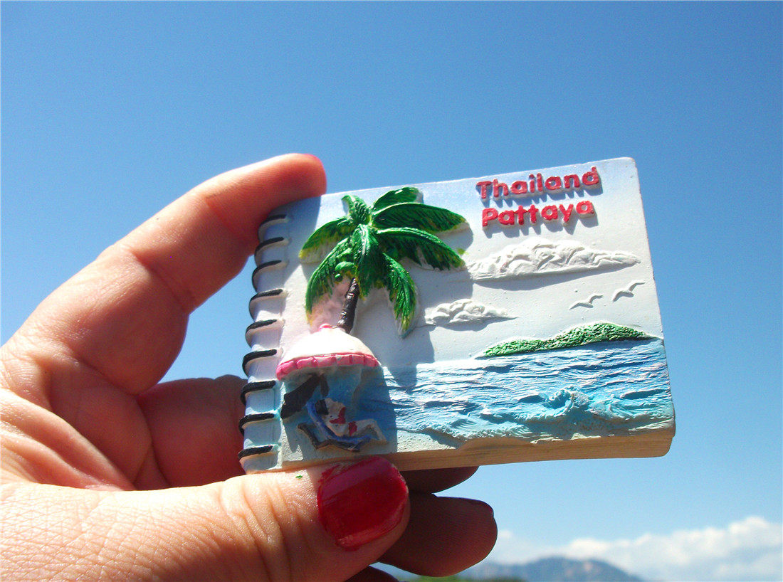 THAILAND LOCAL BUY FRIDGE MAGNET THAILAND PATTAYA PATTAYA SLIPPER SHAPE TWO