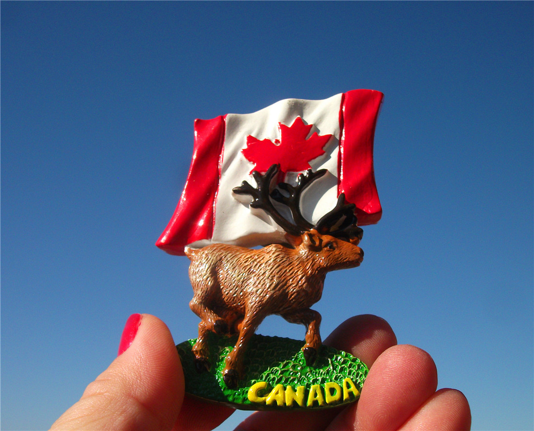 加拿大当地冰箱贴 CANADA MOOSE和国旗 经典贴 礼物