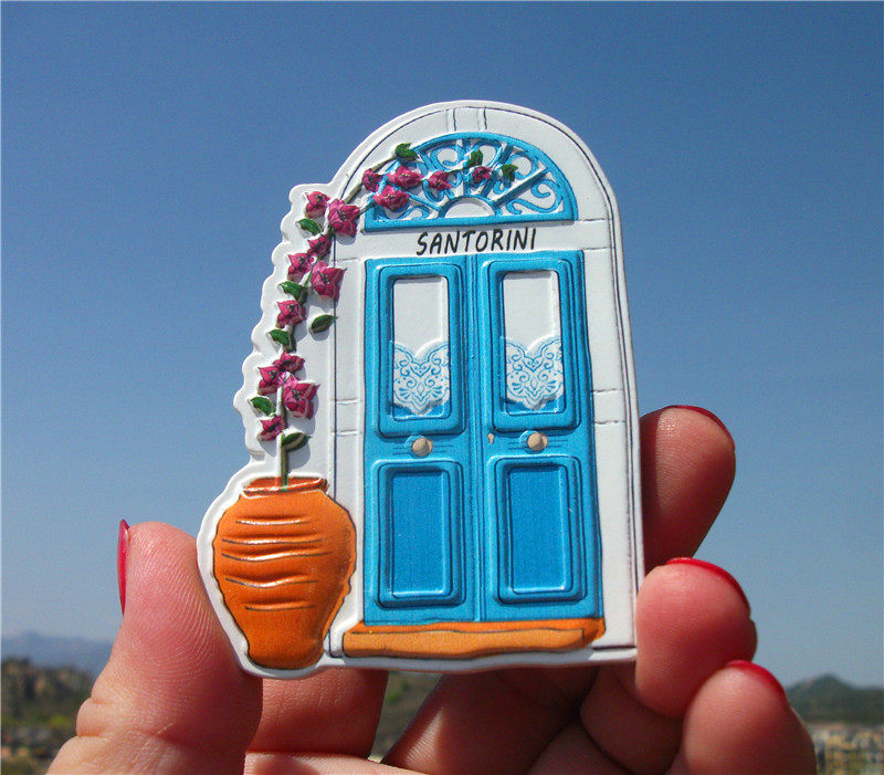 GREECE LOCAL BUY FRIDGE MAGNET GREECE BEAUTIFUL GATE GREECE OLIVE BRANCH A VARIETY OF SANTORINI