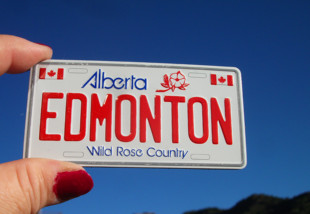 加拿大当地购买冰箱贴 车牌形 ALBERTA EDMONTON阿尔伯塔 CALGARY