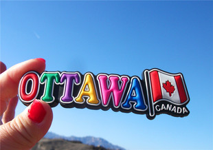 世界旅游纪念冰箱贴 加拿大首都渥太华 国旗 地名贴 OTTAWA
