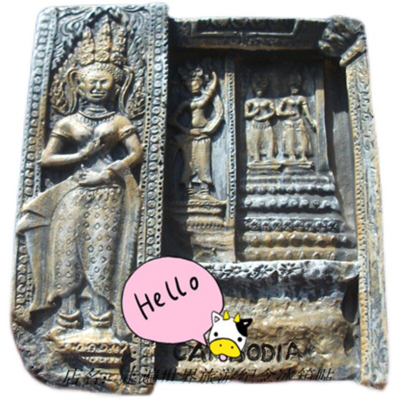 COMMEMORATIVE REFRIGERATOR MAGNETS AROUND THE WORLD CAMBODIA ANGKOR WAT FAIRIES WORLD CULTURAL HERITAGE