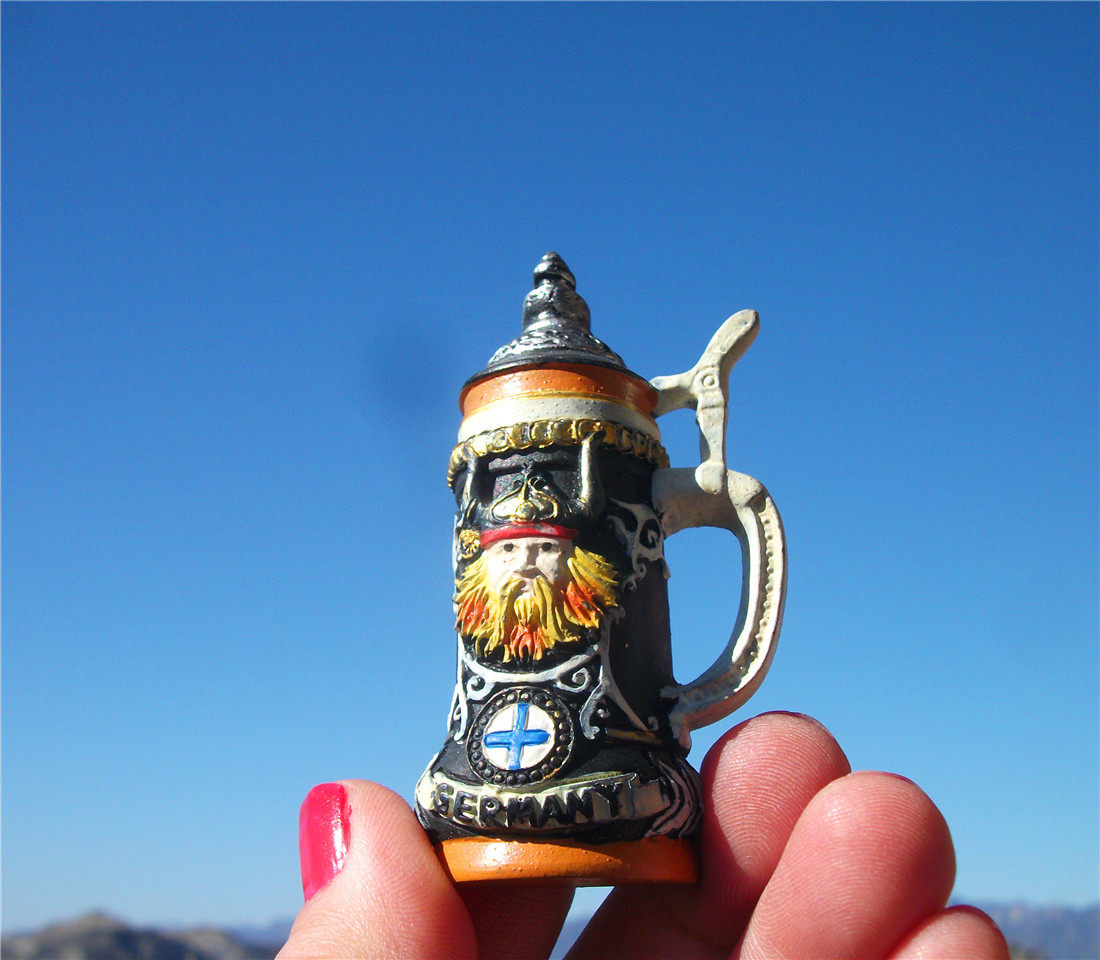 GERMANY LOCAL BUY FRIDGE MAGNET GERMANY VIKINGS VIKING SHIP GERMAN BEER CUP RELIEF RELIEF