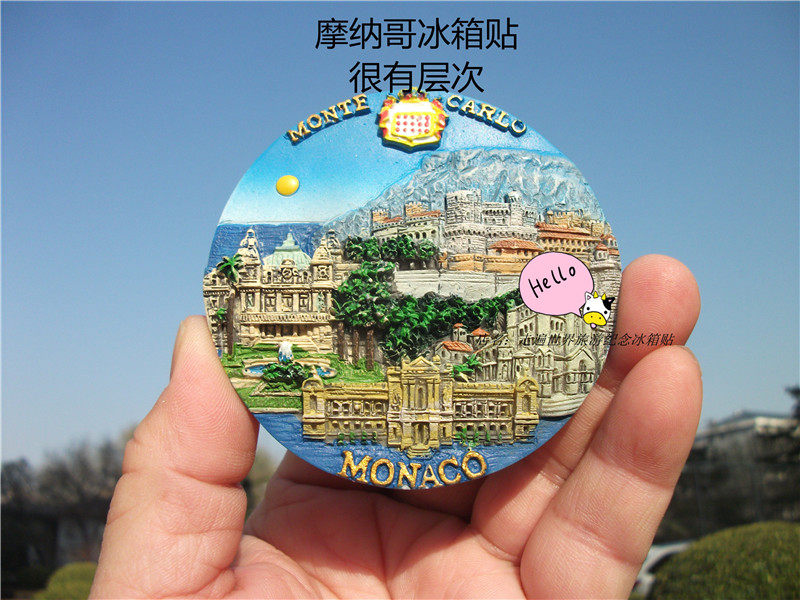 COMMEMORATIVE FRIDGE MAGNET EUROPE MONACO MONTE CARLO MONTE CARLO MONACO EXQUISITE VARIETY