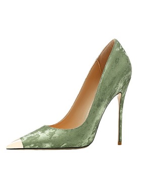 32-45码中国风高跟鞋2025新款时尚潮流细跟尖头绿色配旗袍女单鞋