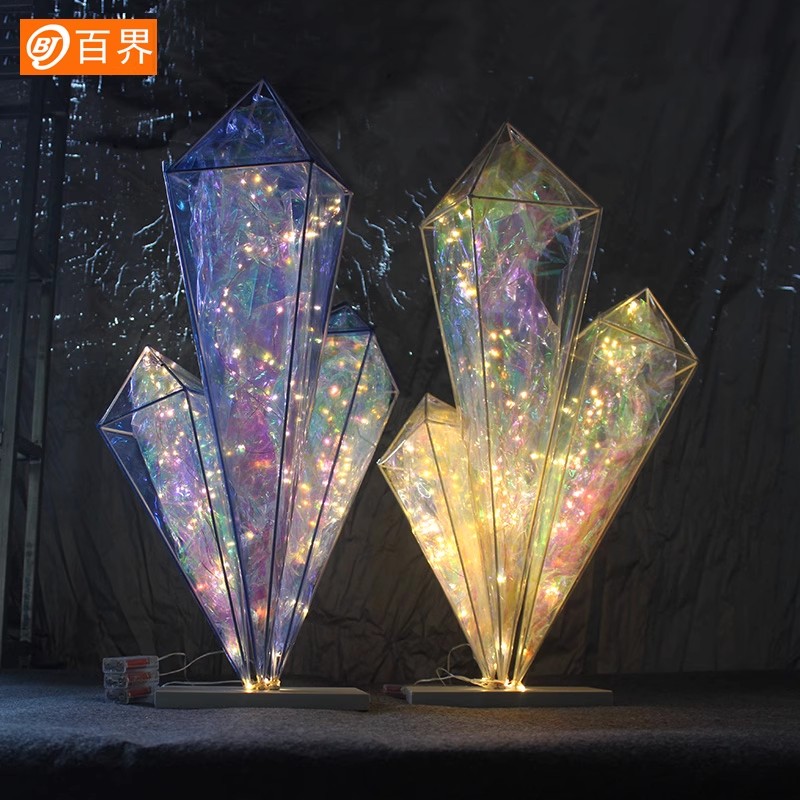 婚庆道具铁艺t台路引冰柱灯发光婚礼舞台现场发光装饰布展道具