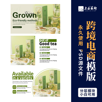 亚马逊主图a+页面跨境电商店铺装修详情美工包月设计模版ps源文件