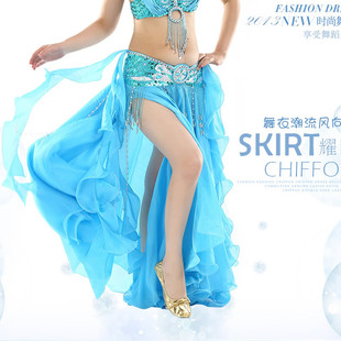 天天特价 肚皮舞裙子裙装印度舞裙子新款特价 雪纺卷叶边耳朵裙