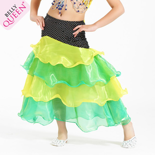 新款儿童肚皮舞裙子印度舞裙演出套装大摆裙特价 儿童四层间色裙