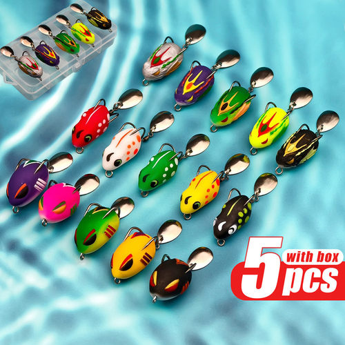 路亚饵迷你雷蛙5只盒装打黑专杀