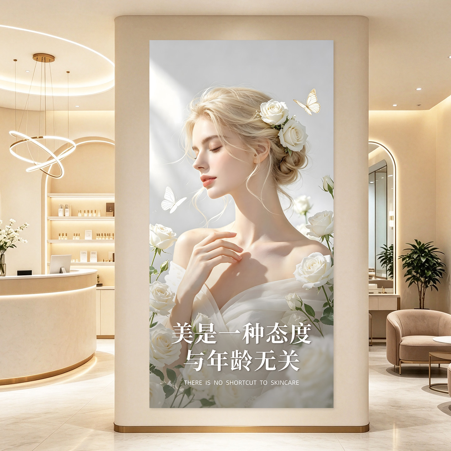 美容院装饰画自粘墙贴画美体壁画
