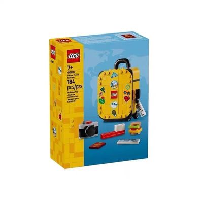 2025新款乐高拼搭积木40817黄色旅行箱手提行李箱男女孩儿童玩具