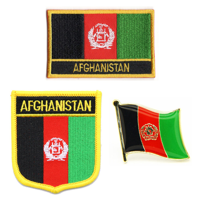 阿富汗国旗布贴徽章背胶刺绣肩章