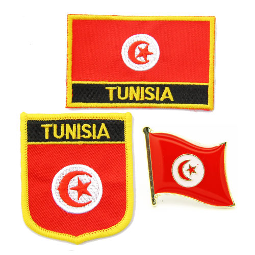 176 Tunisia flag pin patch 突尼斯国旗布贴 臂章 徽章