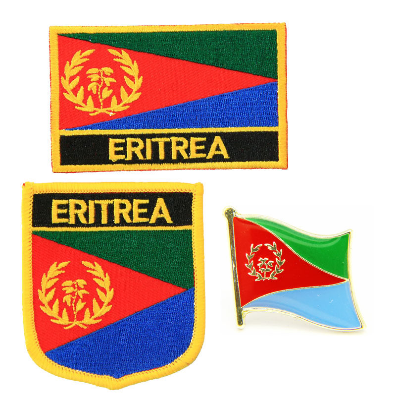 56 Eritrea flag pin patch厄立特里亚国旗 布贴徽章背胶刺绣肩章
