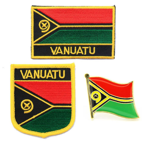 181 vanuatu  flag pin patch 瓦努阿图国旗布贴 臂章 徽章 肩章