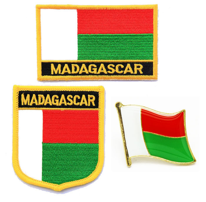 马达加斯加国旗布贴徽章