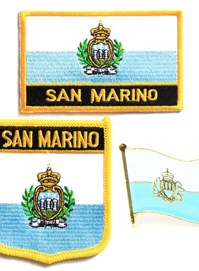 161 San Marino flag pin patch 圣马力诺国旗布贴 背胶刺绣臂章