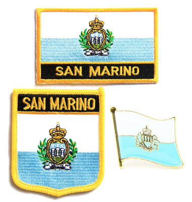 161 San Marino flag pin patch 圣马力诺国旗布贴 背胶刺绣臂章
