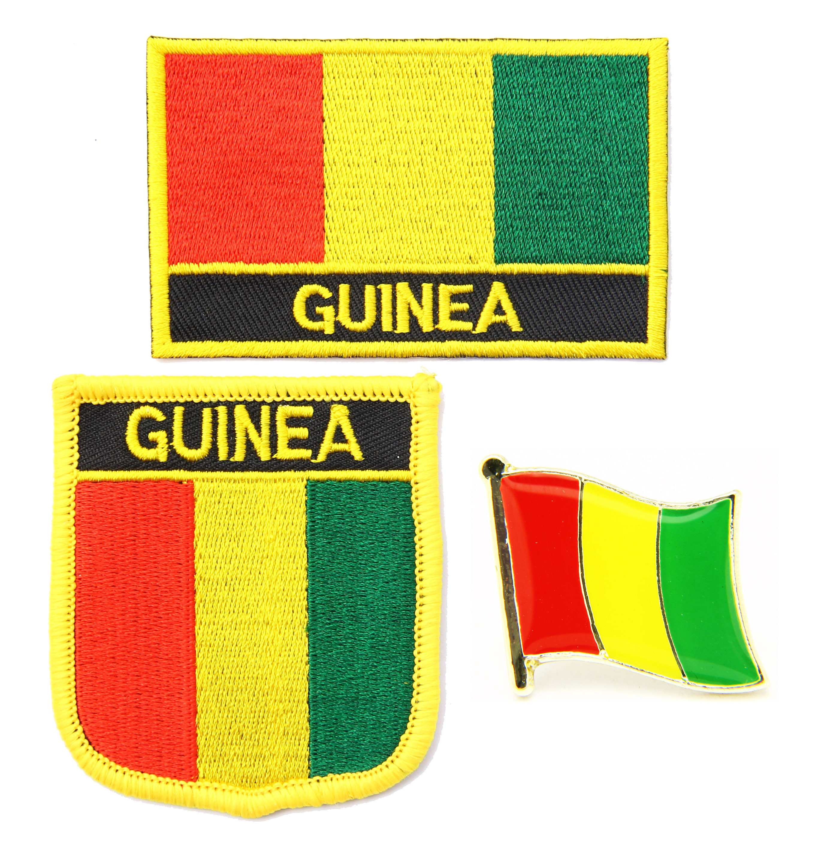 81 Guinea flag pin patch 几内亚 国旗 布贴 徽章 背胶 刺绣肩章