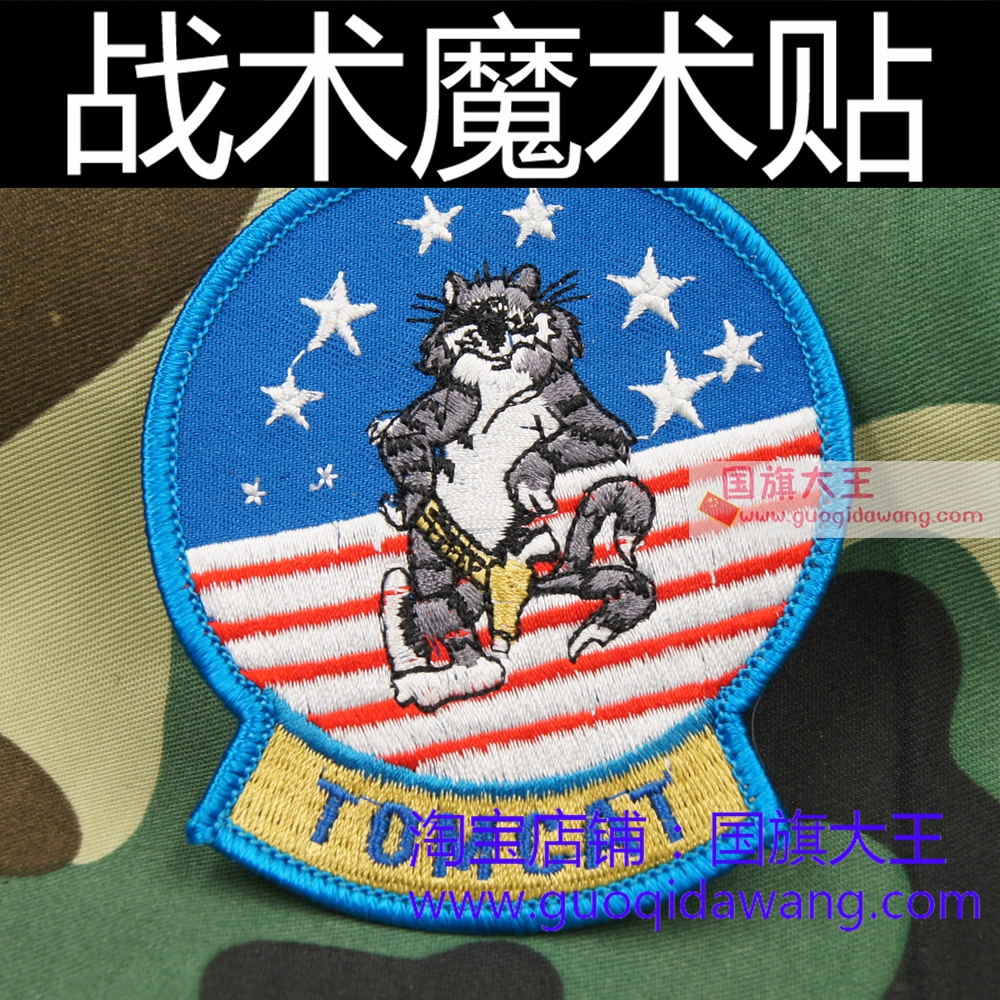 F-14 TOMCAT魔术贴臂章个性衣服布贴户外背包刺绣徽章9x7.5cm